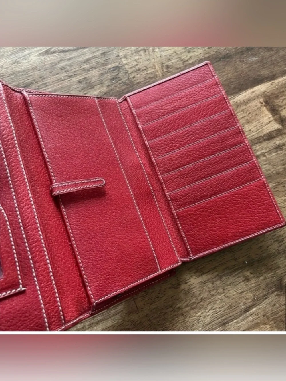 GUCCI Red Long Wallet Snap Closure and Kiss Lock Coin Pocket - Picture 9 of 11